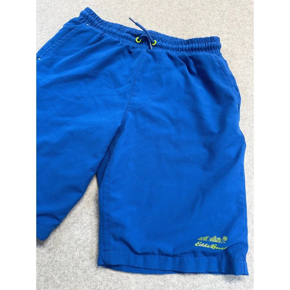 Eddie Bauer Kids Swim Trunks Blue Mesh Lined‎ Boys Medium 10/12 Quick Dry Beach